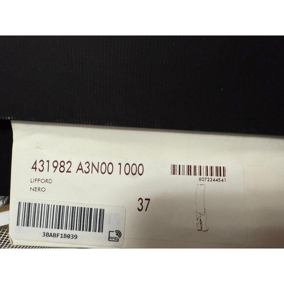 GUCCI Gold Heel Black Leather Knee Boots "Lifford" Size 37 IT / 7 US Authentic - Picture 12 of 16